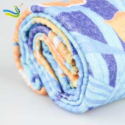 China Amazon Best Seller Compressed Microfiber Waffle Beach Towel With Portable Carry Bag for sale