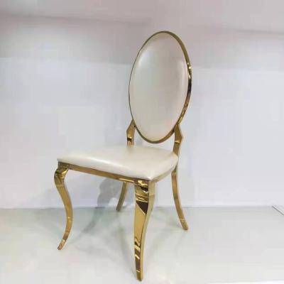 China New Modern Stylish Luxury Wedding Event Banquet Stainless Steel Oval Back Chair for sale