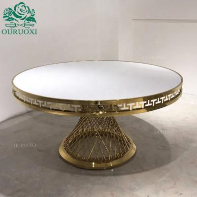 China White Customized Round Furniture Carved Frame MDF Height Convertible Dining Table for sale