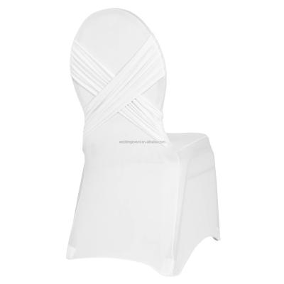 China Plain Factory Wholesale Simple Waterproof Wedding Beach Customized Logo Style Pattern Pcs Hotel Banquet Chair Cover for sale