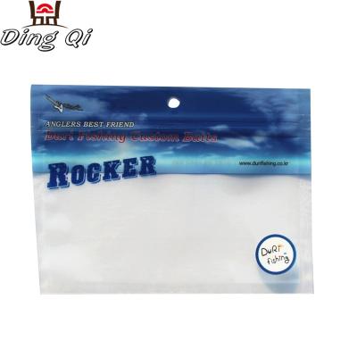 China Custom Printed Moisture Proof Three Side Seal Lure Plastic Clear Plastic Fishing Bag With Zipper for sale