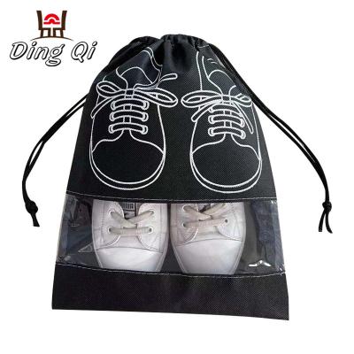 China Fashionable Cheap Promotional Wholesale Custom Printed Non Woven Drawstring Shoe Bag for sale