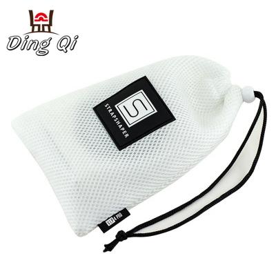 China Trendy Small White Gym Drawstring Mesh Bag Pouch Custom for sale