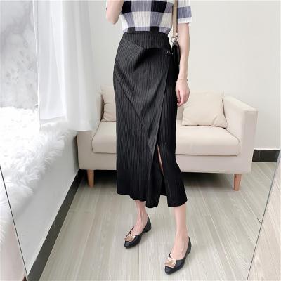 China FXZ Plus Size Japanese Style Pleat Skirts New Design Women Tartan Elastic Waist Sexy Pleated One Piece Skirt for sale