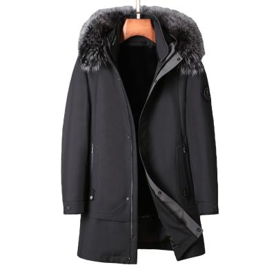 China QUICK DRY men's winter jacket detachable parka overcoat long with fox fur collar coyote fur coat rabbit hair sleeve men's parka fur hood for sale