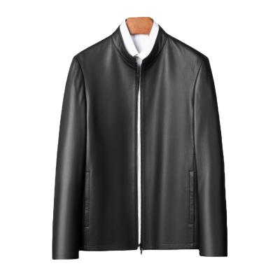 China Real Leather Jacket Men Casual Leather Jacket Men Coats Winter QUICK DRY Black Sheepskin Leather Jacket for sale