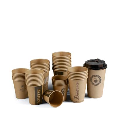 China Eco-friendly Disposable Paper Cup Food Packaging Biodegradable Brown Paper Cup Box Wrapping Paper for sale