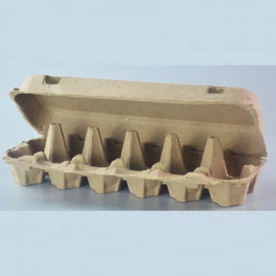 China Biodegradable Cardboard Top Box Reusable Egg Flats 12 Cells Egg Paper Pulp Container For Fridge Market Farmers Display Filler Tray Holder for sale