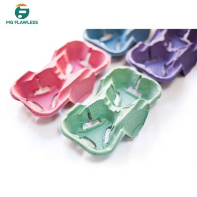 China Cheap Wholesale Disposable Multi-colors Coffee Pulp Materials Recycled Biodegradable Recyclable Paper Cup Carrier Cup Holder Can Be OEM for sale