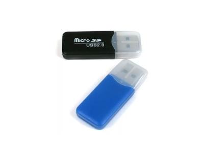 China Solo adaptador USB 2,0 del lector de tarjetas de memoria USB de las ranuras para tarjeta para SD micro SDHC en venta