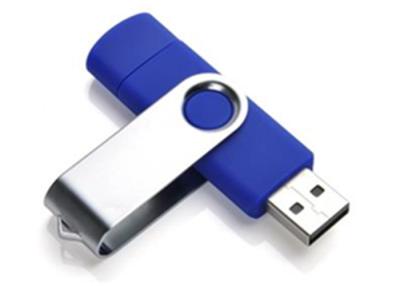 China Smart Phone Usb 2.0 USB OTG Flash Drive , 16gb PVC / Metal USB Pen Disk for sale