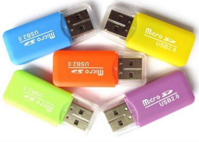 China Customized LOGO Print Portable Card Reader Flash Memory Card Reader With LED Light for sale