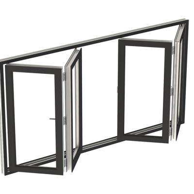 China Magnetic Screen Hollow Double Tempered Safety Glass Laminated Aluminum Bi Ply Window Fold Up Glass Windows Invisible Flynet For Housing for sale