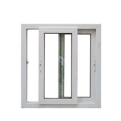 China Cheap Folding Screen Price Panama Safety Lock UPVC/PVC Bathroom Sliding Window With Single/Double White Frame Glass zu verkaufen