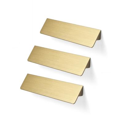 China Verborgen de Trekkrachthandvatten 150mm van het borstel Gouden Aluminium Lade voor Keukenkast Te koop