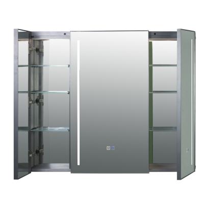 China El gabinete llevado inteligente de aluminio del espejo del OEM que despeja la niebla duplica para el cuarto de baño en venta