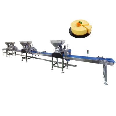 China 8KW Round Mousse Cake Production Line Cream Automatic Filling Machine For Large Scale Production for sale