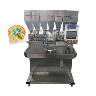 China Rainbow Mousse Jaffa Cake Production Line Cup Cake Making Machine 15pcs/Min 304SUS for sale