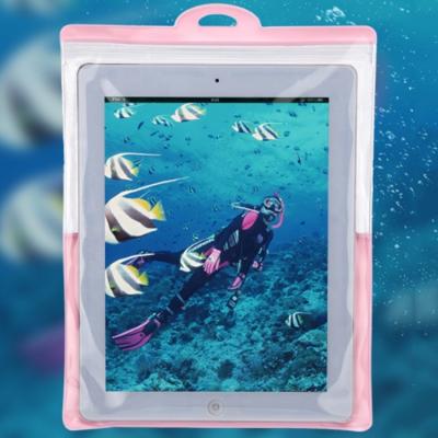 China Red/Blue/Black Transparent PVC Touch Screen Waterproof Dustproof Sandproof Beach Bag Tablet Protective Bag for Ipad for sale