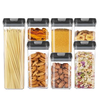 China Amazon Sustainable New Design 7pcs High Quality Airtight Dry Food Storage Container Set With Lid for sale