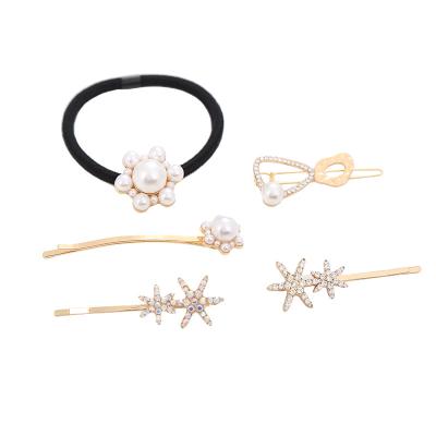 China 2021 Korean Sweet Hair Clips Rhinestone Pearl Jewelry Factory Direct Sales Fashionable Hair Accessories Decoration For Women Girls for sale