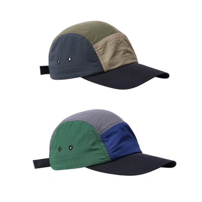 China JOINT Free Shipping Low Moq Plain 5 Panel Strapback Dad Snapback Snapback Flat Brim Nylon Unstructured Custom Nude Breathable Nylon Dad Hat for sale