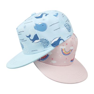 China Free Shipping Custom Kids Boys Flat Brim Baseball Hat Flat Brim Snapback Hat Instock Infant Snapback Child Child Hats for sale