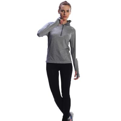 China Custom Gray Women Pullover Sweatshirt Long Sleeve T-Shirt Excellent Antibacterial Design For Women for sale