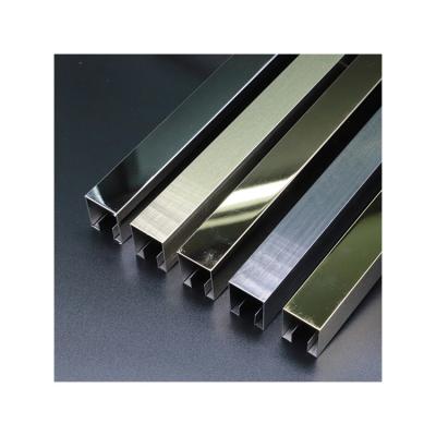 China Modern now selling stainless steel mirror surface wall decoration ceramic tile decoration flat strip for sale