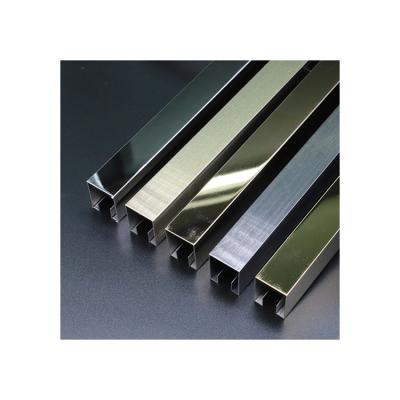 China Modern New Product Metal Strip Stainless Steel Gold Tile Flooring System Customized Decorative Trim Corner Inter for sale