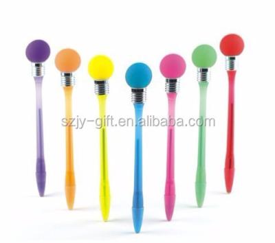 China office & School Pen OEM Light Bulb Shape Light Pencil The Light Bulb Plastic Shape Light Pencil Gift Electric Ballpoint Pens for sale