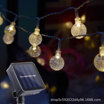 China Hot-selling European and American Crystal Ball Decorative Garden Bubble String Ball Solar Lights Holiday LED Outdoor Waterproof Lights for sale