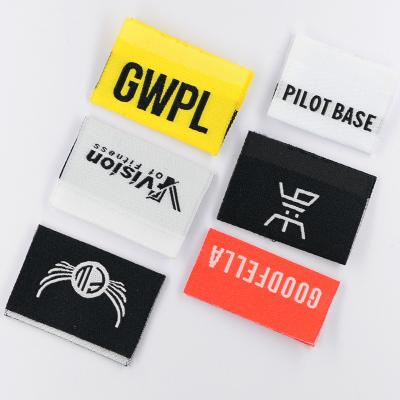 China Sustainable Apparel Logo Designs Brand Woven Apparel Neck Tag Labels For Crafts for sale