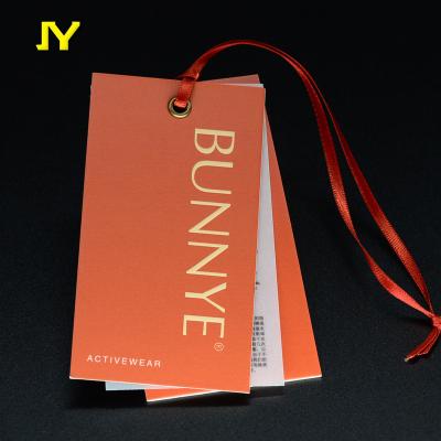 China High Quality Sustainable Swingtag Recycle Cardboard Custom Printed New Design Logo Paper Hang Tags For Garment for sale