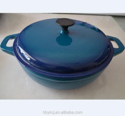 China SS-030A 30CM enamel round cast iron cookware /pan/dutch viable oven/seafood pot for sale