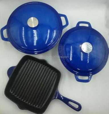 China Sustainable cast cookware set General Use for Gas and Induction Cooker for sale