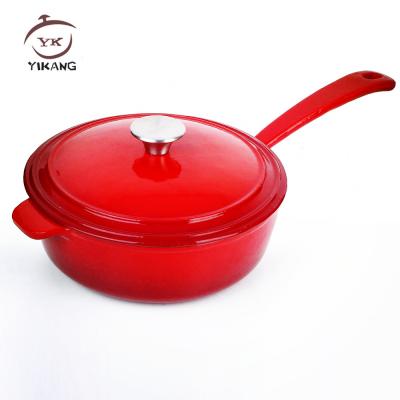 China Cast Iron Viable Pot Enamel Nonstick Factory Yikang Soup Casserole with Long Handle, Chinese Wholesale for sale