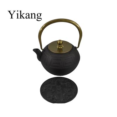 China Pre-seasoned sustainable cast iron teapot with four cups Cast Iron Teapot Set for sale