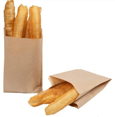 China Recycled Materials RTS Chicken Fish Grill Fries Printing Take-Out Lunch Packing Sharp Bottom Fast Food Bag Food Paper Packaging Bag for sale