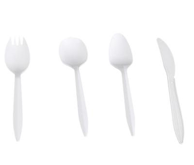 China 2021 Wholesale Supply Eco-friendly Pure PP Pure PP Cutlery Set Spoon Knife Fork Knife Disposable Plastic Tableware For Food Cutlery for sale