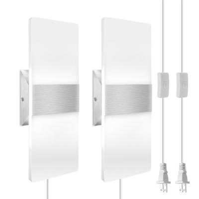 China JACKYLED Modern Plug In Dimming Acrylic Modern Bedroom Wall Light Led Indoor Bedside Wall Sconce Home Decor for sale