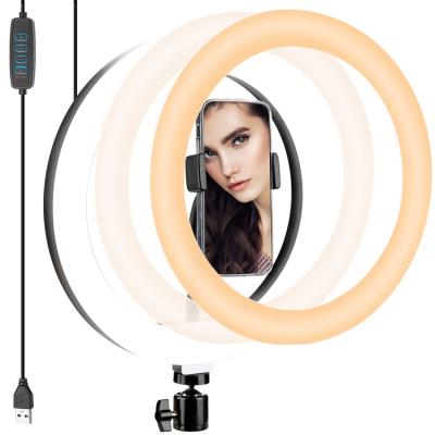 China JACKYLED PORTABLE Factory Hot Sales Stand Up Hot Support USB Charging Rotate Portable Mobil Selfie Ring Light for sale