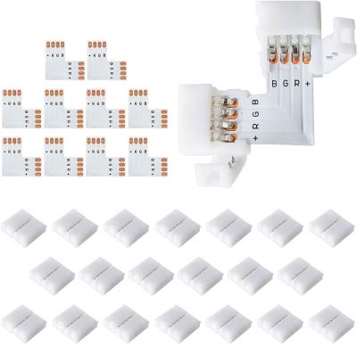 China LANDSCAPE JACKYLED L Shape Wide Angle Solderless Solderless LED Adapter Connector 10-Pack 10mm Corner Terminal Extension for sale