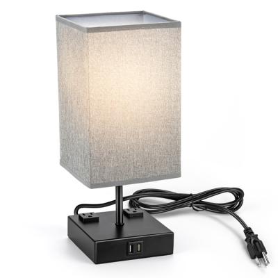 China Modern Bedside Lamp USB Port Dimmable Table Lamp Touch Control Three Way Reading Light for sale