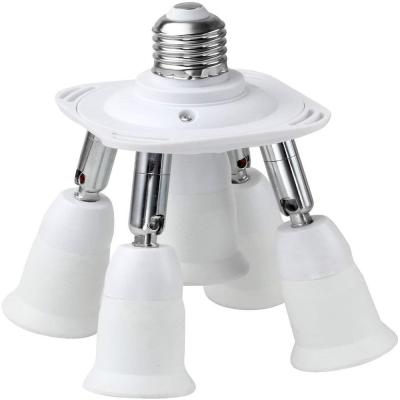 China JACKYLED Screw 360 Degree Rotation Adjustable Converter Divider Holder Adapter Lamp 5 in 1 Lamp Base Holder for sale