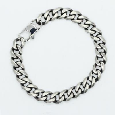 China Hiphop Hip Hop Hitter Sweep Chain Men Braid 9mm Retro Link Restrictor Bracelet And Mens Necklace for sale