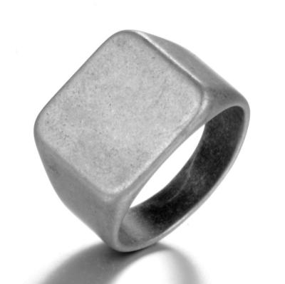 China Antique Silver White BOHEMIA Stainless Steel Biker Seal Ring For Men for sale