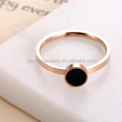 China Cheap Simple Good Quality Stainless Steel Rose Gold Ring For Best Friend for sale