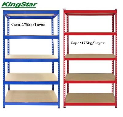 China 175Kg Capacity Rivet Metal Boltless Storage Shelving , Powder Coated Finish for sale