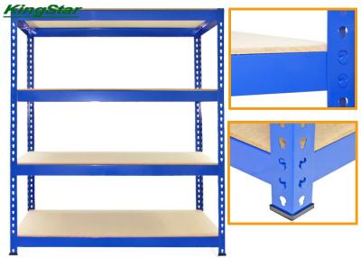 China 4 Tier Boltless Rivet Shelving 60cm Depth 175 Kg Capacity With C Shape Beam for sale